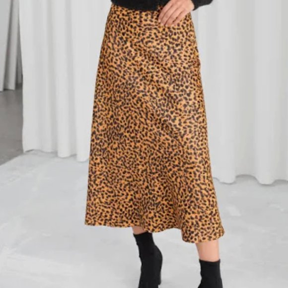 & Other Stories Cheetah Print Midi Skirt - Picture 1 of 4